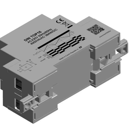 DIN TOP16 Termostat na lištu spínání -10 +50°C